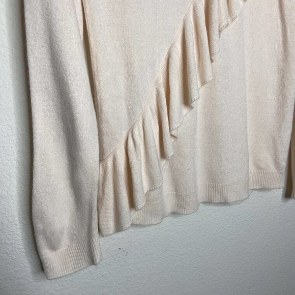 Mag by Magaschoni Pink Asymmetrical Ruffle Sweater Sz L - Picture 4 of 7